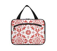 EtherSpher Red Floral Bloom appeso donna toilette borsa da viaggio con gancio, designer multifunzionale organizzatore cosmetico per le donne viaggio vacanza bolsas para maquillaje de mujer L