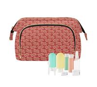 EtherSpher Red Merry Christmas Makeup Bags Portable Makeup Bag Travel Bag Makeup Period Bag per trucco cosmetico, Rosso Buon Natale, 1 size