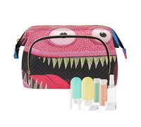 EtherSpher Red Monster - Borsa cosmetica da viaggio portatile, borsa da toeletta per organizzare le chiavi delle carte, mostro rosso carino, 1 size
