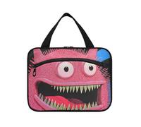 EtherSpher Red Monster Carino appeso borsa per gli uomini che viaggiano con gancio, accessori di design trucco caso per accessori da viaggio toilette cartera para maquillaje L, mostro rosso carino