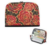 EtherSpher Retro Rosa Rossa Pittura A Olio Stile Astuccio Titolare Grande Capacità Make Up Borse In Piedi Cancelleria di Stoccaggio per Teen Boys High School Supplies bolsita para lapices