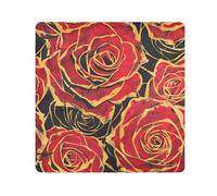 EtherSpher Retro Rosa Rossa Pittura A Olio Stile Trucco Borsa Da Viaggio Lente Fotocamera Panno Adesivo Magico Organizzatore Wrap 21.7 X 21.7 Wrapper Per L'organizzazione, Stile retrò della pittura a