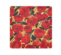 EtherSpher Retro Rosa Rossa Stile Pittura A Olio Sacchetto Cosmetico Panno Autoadesivo Gioielli Organizer Wrap 21.7 X 21.7 Wrapper Per Organizzazione, Stile retrò della pittura a olio di rosa rossa,