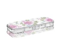 EtherSpher Retro Rose Antiche Pesca Progettato Trasparente Matita Box Plastica 2 Strato Pastello Contenitori Per Cancelleria Con Snap E Coperchio