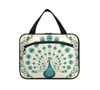 EtherSpher Retro Vintage Stile Vittoriano Pavone Verde appeso trucco borsa da viaggio con gancio, designer borse medicine portatili per le donne che viaggiano zaino in spalla bolso para maquillaje de