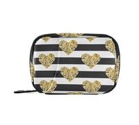 EtherSpher - Romantica borsa di pronto soccorso di San Valentino con scomparti staccabili, organizer portatile, custodia da viaggio per borsa, San Valentino romantico amore dorato, 1 talla