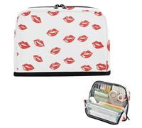 EtherSpher Romantico Labbra Rosse Baciare Arte Digitale Matite Astucci Grande Capacità Make Up Bag Zip Cancelleria Bag per Le Donne Scuola cartuchera escolar para ninos