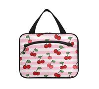 EtherSpher Rosa Bianco A Righe Frutta Ciliegia appeso borsa da viaggio kit da toilette con gancio, designer impermeabile kit borsa per gli uomini per il viaggio deve viaggiare kit de para mujer L