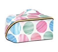 EtherSpher Rosa Blu Cerchio Regolare Progettato Cosmetici Borsa con Divisori Zipper Toiletry Bag Per Le Donne Verticale Free-Standing