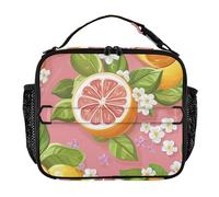 EtherSpher Rosa Limone Fiore A Prova Di Perdita Portatile Isolato Lunch Box Cooler Tote Bag con Mantiene il Cibo Caldo per Scuola College Bolsa para almuerzo de Hombre