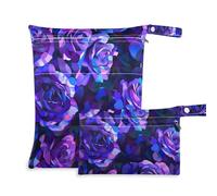 EtherSpher Rose astratte viola e blu in stile cubismo pittura dettagliata con uno sfondo scuro che mostra un motivo floreale in colori vivaci altamente dettagliati con pennellate ricche come un