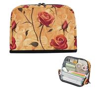 EtherSpher Rosse Vintage Rose, Astucci per Matite di Grande Capacità Portapenne Astuccio con Cerniera Cancelleria per Ragazze Teen Elementary estuche para lapices nina