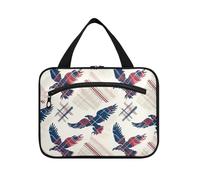 EtherSpher Rosso Blu Big Bird appeso viaggio appeso borsa da toilette con gancio, design espandibile borsa da toilette per papà zaino in spalla estuche para maquillaje L, rosso blu grande uccello