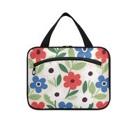 EtherSpher Rosso Blu FIORE e bianchi Semplice appeso mens borsa da viaggio articoli da toeletta con gancio, designer espandibile borsa per il trucco organizzatore per viaggiatori zaino in spalla