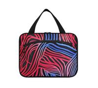 EtherSpher Rosso Blu Irregolare Astratto Texture appeso borse per le donne viaggio con gancio, designer essenziale borsa da barba per gli uomini per viaggio crociera zaino in spalla bolso de