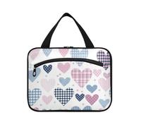 EtherSpher Rosso e Blu Valentine Love appeso oggetto borsa da viaggio con gancio, designer carino kit borsa per gli uomini palestra bolsa para maquillaje L, Rosso e blu San Valentino amore, Large