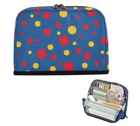EtherSpher Rosso e Giallo Cartoon Cute Dots Borse di Matita di Grande Capacità Borse Trucco Ampia Apertura Desk Organizer per Gli Uomini Viaggi estuche para lapices pequeno