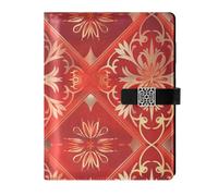 EtherSpher Rosso Plaid Modello Tradizionale Cinese in pelle foderato diario notebook impermeabile copertura college a righe spirale per lavorare 6.7x9.2