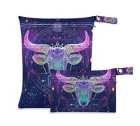 EtherSpher Sacchetti colorati a prova di mucca con glitter per tarocchi astrologici per costumi da bagno confezione da 2 elementi essenziali da viaggio per bambino con manici per fare il bagno, yoga
