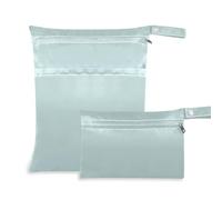 EtherSpher Sacchetti lavabili e asciutti per pannolini grigi bluastri, confezione da 2 borse per pannolini, oggetti essenziali con manici per viaggi, yoga