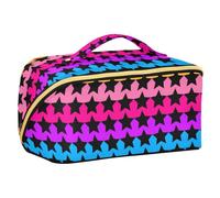 EtherSpher Sacchetti per il trucco colorati con strisce al neon con stelle nere con divisori con cerniera per trucco da donna verticale autoportante