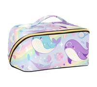 EtherSpher Sacchetti per il trucco colorati pastello con animali marini sognanti con divisori grandi borse cosmetiche con cerniera accessori da viaggio