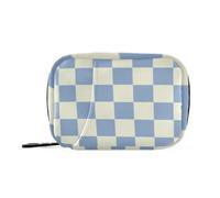 EtherSpher Sacchetti per medicine da donna a quadri blu beige con scomparti staccabili attaccabili organizer settimanale per pillole per borsa