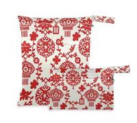 EtherSpher Sacchetto bagnato riutilizzabile del bambino della cultura cinese Cut Art 2 Pack essenziale di viaggio per il bambino con maniglie per la spiaggia, pannolini del bambino