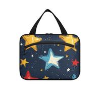 EtherSpher Sacchetto cosmetico appeso stella acquerello per le donne con gancio, designer borse medicine pieghevoli per crociera viaggio viaggio bolso para maquillaje de mujer L, stella acquerello