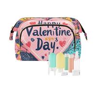 EtherSpher San Valentino Foglie Floreali Borse da toeletta Impermeabile Grande Capacità Viaggio Donna Coin Purse Portafoglio per Card Key Organizer, Foglie floreali di San Valentino, 1 size