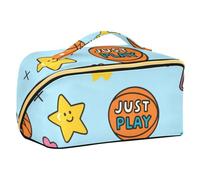 EtherSpher Scarpe da basket blu modello progettato borse di trucco con divisori leggero caso cosmetico borsa di trucco con scomparti e maniglia