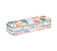 EtherSpher Scatola di plastica colorata del fumetto s progettata per matite Penna a doppio ponte Marker Case per la scuola con coperchio a scatto