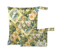 EtherSpher Sciarpa quadrata Design Art Nouveau Style mess-proof baby wet bag 2 Pack elementi essenziali da viaggio per bambino con manici per pannolini per bambini, piscina