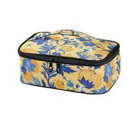 EtherSpher Selvaggio Floreale Giallo Blu Decorativo Donne Borsa Pranzo Bambino Lunch Box per l'asilo nido per il Campeggio bolso para comida de Trabajo