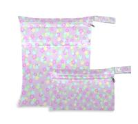 EtherSpher Senza soluzione di continuità Pastello Estetica Stelle colorate impermeabili piccole borse asciutte Confezione da 2 sacchetti bagnati per costume da bagno con manici per spiaggia, palestra