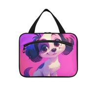 EtherSpher Simpatico cartone animato bianco cane appeso borse per le donne articoli da toeletta con gancio, accessori di design organizzatore cosmetico per gli elementi essenziali per le donne zaino