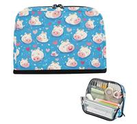 EtherSpher Simpatico cartone animato blu ippopotamo matita portapenne grande capacità portapenne organizzatore portatile scrivania organizzatore per ragazzi scuola must haves estuche para lapices nero