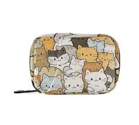 EtherSpher Simpatico cartone animato gatto colorato viaggio medicina borsa con scomparti staccabili riutilizzabile pillola organizzatore 2 volte al giorno per borsa