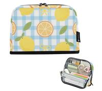 EtherSpher Simpatico cartone animato giallo limone matita poueses grande capacità penne borse espandibile scrivania organizzatore per Preppy Travel caja para lapices escolares nina