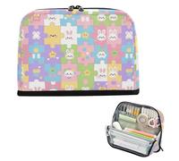 EtherSpher Simpatico cartone animato infantile modello colorato matita organizzatore caso grande capacità trucco con scomparto cancelleria stoccaggio per adolescenti scuola must have estuches