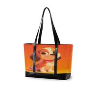 EtherSpher Simpatico cartone animato marrone cane grande capacità college tote bag con cerniera borsa da lavoro con laptop per viaggi piscina nuoto spiaggia vacanza necessità con pranzo estuche para