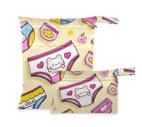 EtherSpher Simpatico costume da bagno colorato con cerniera, confezione da 2 pezzi essenziali da viaggio per bambini con manici per pannolini per bambini, bagno