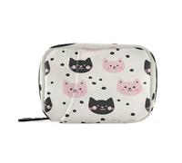 EtherSpher Simpatico gatto animale nero pesca crema medicina borse con scomparti staccabili riutilizzabile viaggio pillola caso per borsa