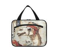 EtherSpher Skulls Pirate Camel Hanging Travel Toilette Bag per le donne con gancio, borsa cosmetica lavabile di design per gli elementi essenziali per le donne campeggio maleta para maquillaje L