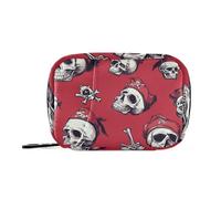 EtherSpher Skulls Pirate Scarlet Seamless Picture borse della medicina con scomparti staccabili riutilizzabili pillola casi organizzatori per borsa
