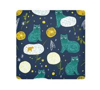 EtherSpher Space Aliens Cats Green Make Up Bag Panno Autoadesivo Makeup Bag Organizer Wrap 55 X 55 Wrapper per Organizzazione, spazio Aliens gatti verde, 21.7x21.7in