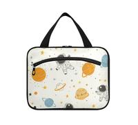 EtherSpher Spazio Astronauti Pianeti appeso borsa medicina per viaggiare con gancio, designer borsa da barba portatile per gli uomini per i viaggiatori vacanza estuche para maquillaje L, Pianeti