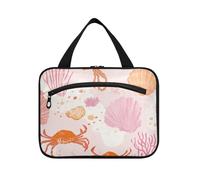 EtherSpher Spiaggia Sea Animals Pesca Carino appeso viaggio borse trucco con gancio, designer espandibile borsa da barba per gli uomini per gli elementi essenziali di viaggio campeggio envase para