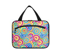 EtherSpher Spirali a righe Candy Like Colors appeso borsa trucco grande viaggio con gancio, designer essenziale trucco borsa organizzatore per accessori da viaggio campeggio envase para profumo de L