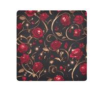 EtherSpher Stained Glass Crimson Makeup Travel Case Cloth Magic Autoadesivo Make Up Organizzatori Wrap 21.7 X 21.7 Wrapper Organizzatori Cosmetici Per Viaggio, Vetro colorato Cremisi, 21.7x21.7in